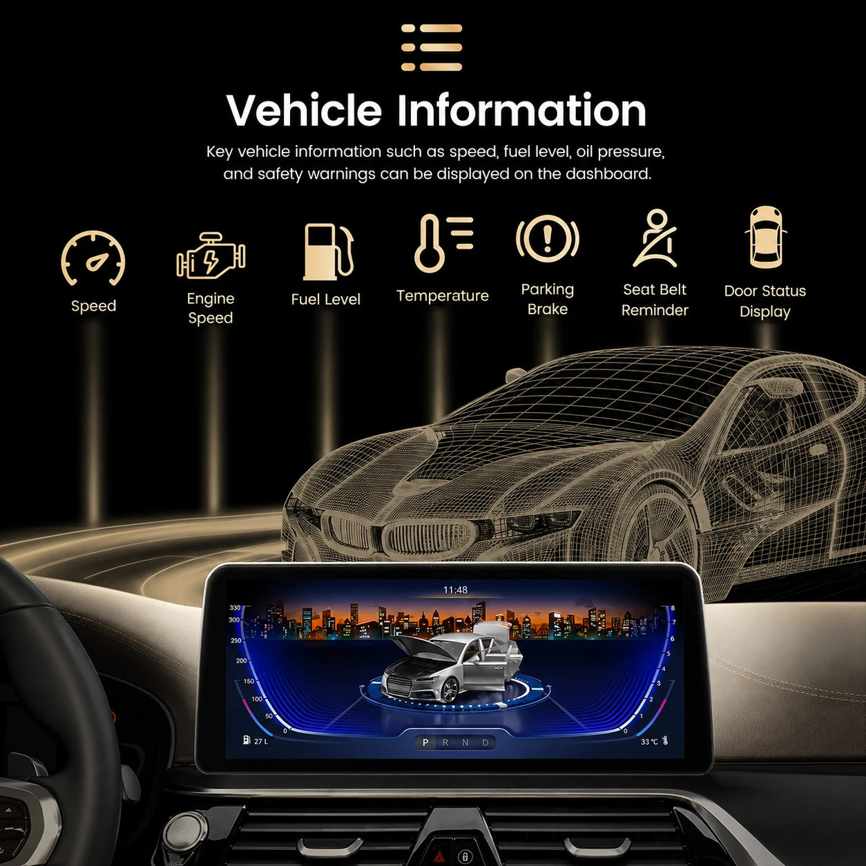 BMW 3er 4er | F30 F31 F32 F33 F34 F36 | Android 12 | Autoradio | Haupteinheit | Achtung