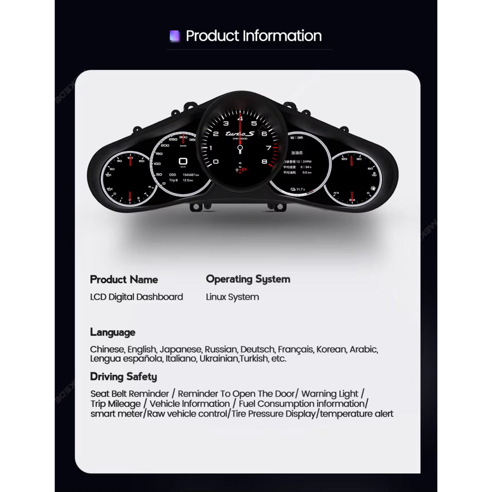 Für BMW | 3 4 Serie | 2012-2020 | F30 F31 F32 F34 F35 F36 F80 F82 | 12,3-Zoll-LCD-Digital-Cluster | Instrumenten-Cockpit-Tachometer | Armaturenbrett-Display 