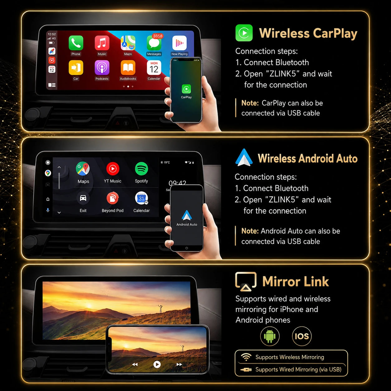 BMW 7er | 2008–2015 | F01 F02 F03 F04 | Android 14 Wireless CarPlay & Android Auto | Autoradio CIC NBT 