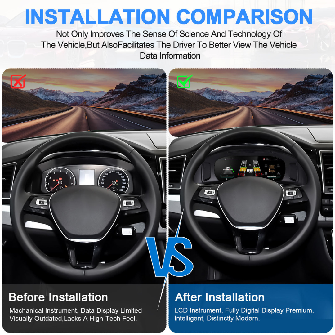 Volkswagen Transporter T5.1 2010-2015 Digital Instrument Cluster – Linux System LCD Dashboard - Pluscenter