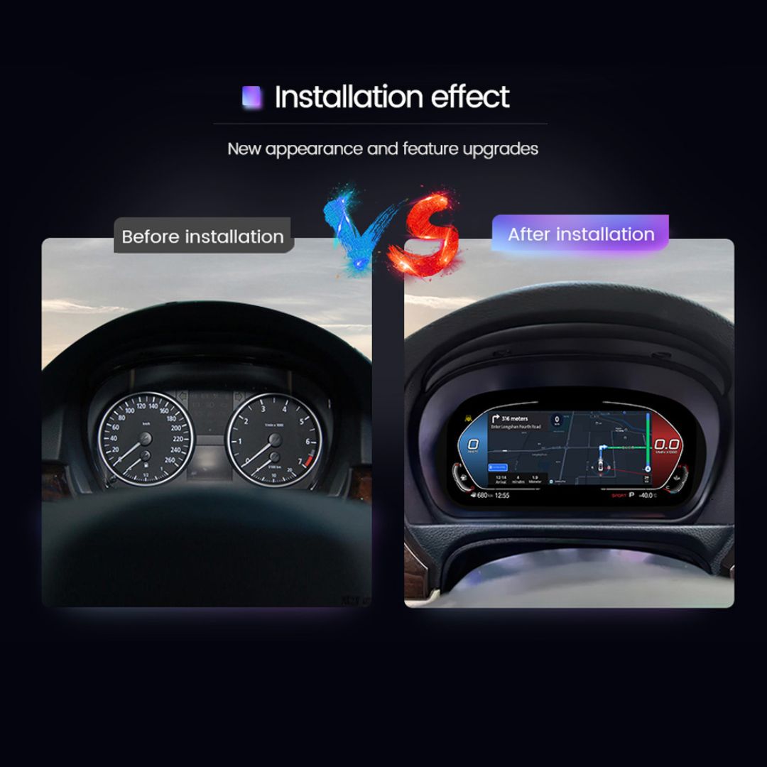 BMW 3 Series E90 / E91 / E92 11″ Digital Instrument Cluster – LCD Dashboard with CarPlay