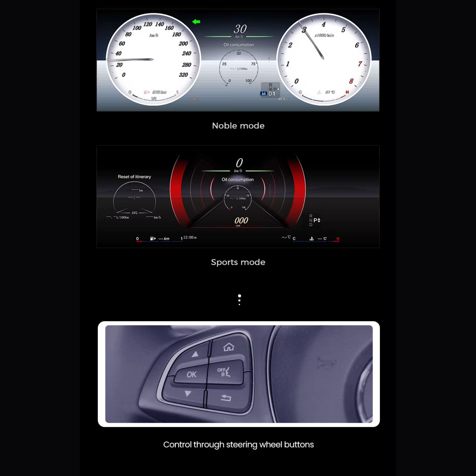 Mercedes-Benz C-Class W205 & GLC X205 Digital Instrument Cluster – Linux System LCD Dashboard (2015–2018)