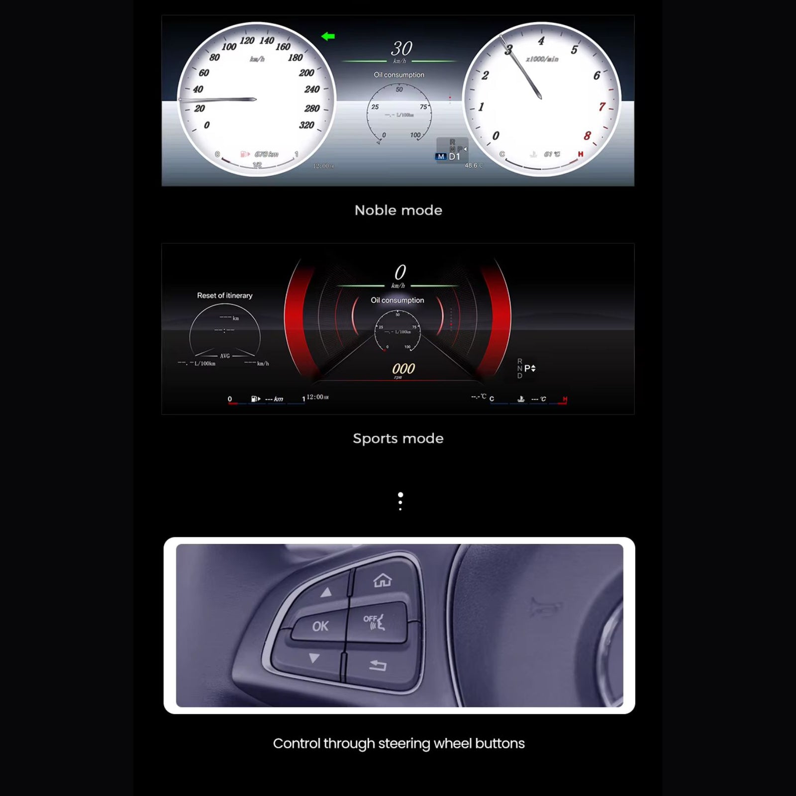 Mercedes-Benz C-Class W205 & GLC X205 Digital Instrument Cluster – Linux System LCD Dashboard (2015–2018)