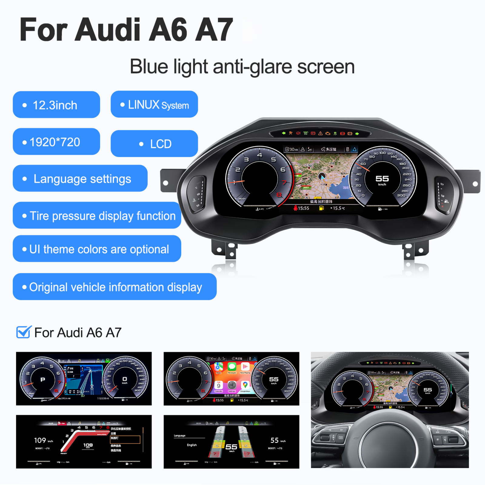 Für BMW | 3 4 Serie | 2012-2020 | F30 F31 F32 F34 F35 F36 F80 F82 | 12,3-Zoll-LCD-Digital-Cluster | Instrumenten-Cockpit-Tachometer | Armaturenbrett-Display 
