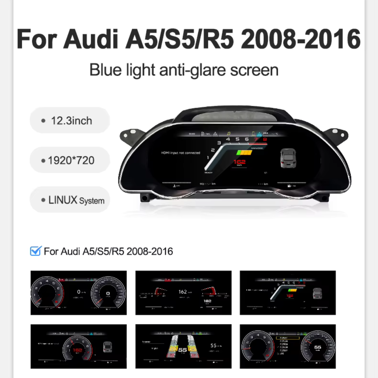 Für BMW | 3 4 Serie | 2012-2020 | F30 F31 F32 F34 F35 F36 F80 F82 | 12,3-Zoll-LCD-Digital-Cluster | Instrumenten-Cockpit-Tachometer | Armaturenbrett-Display 