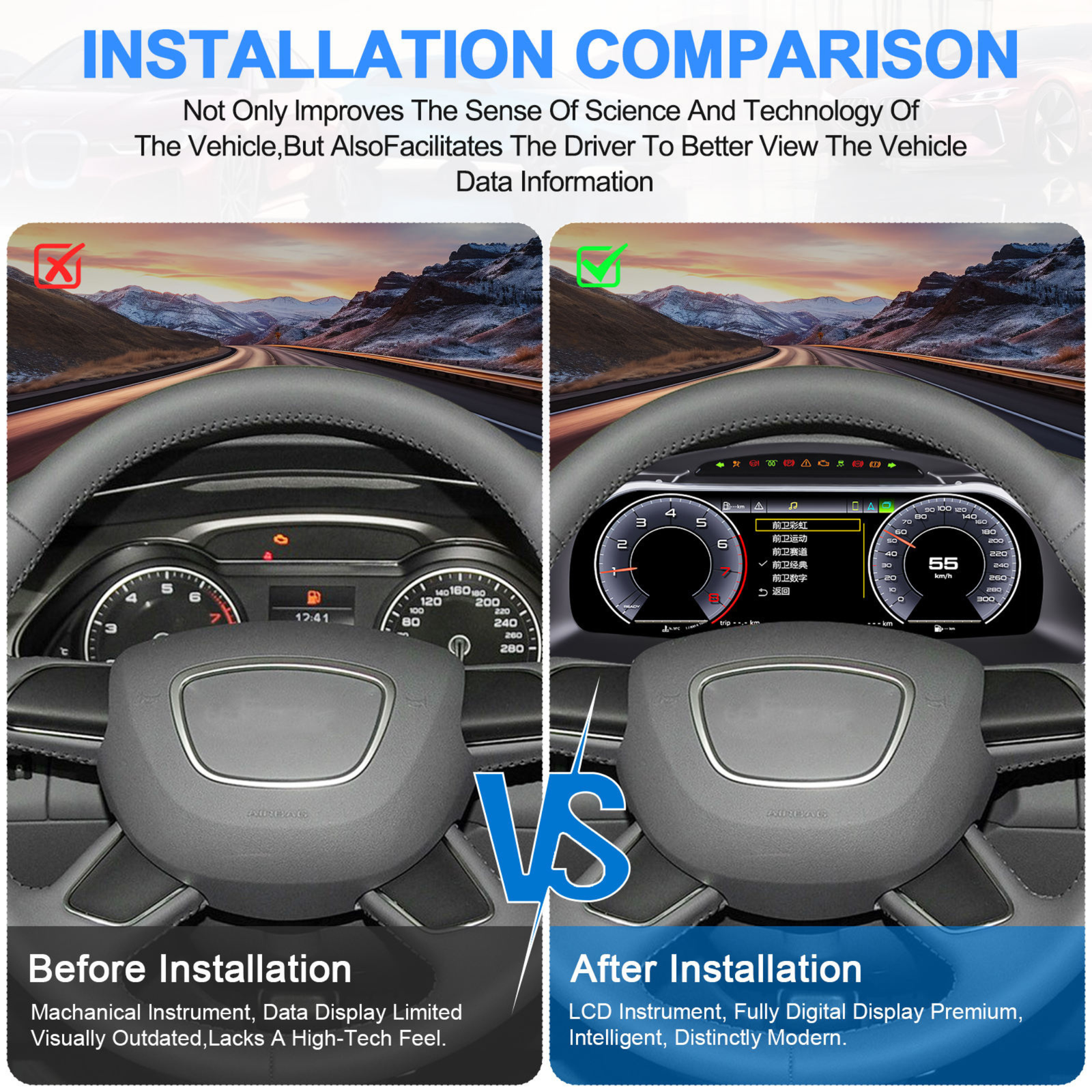 Für BMW | 3 4 Serie | 2012-2020 | F30 F31 F32 F34 F35 F36 F80 F82 | 12,3-Zoll-LCD-Digital-Cluster | Instrumenten-Cockpit-Tachometer | Armaturenbrett-Display 