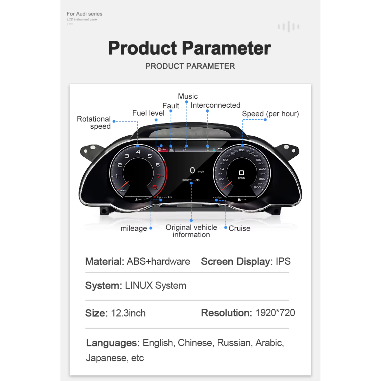 Für BMW | 3 4 Serie | 2012-2020 | F30 F31 F32 F34 F35 F36 F80 F82 | 12,3-Zoll-LCD-Digital-Cluster | Instrumenten-Cockpit-Tachometer | Armaturenbrett-Display 