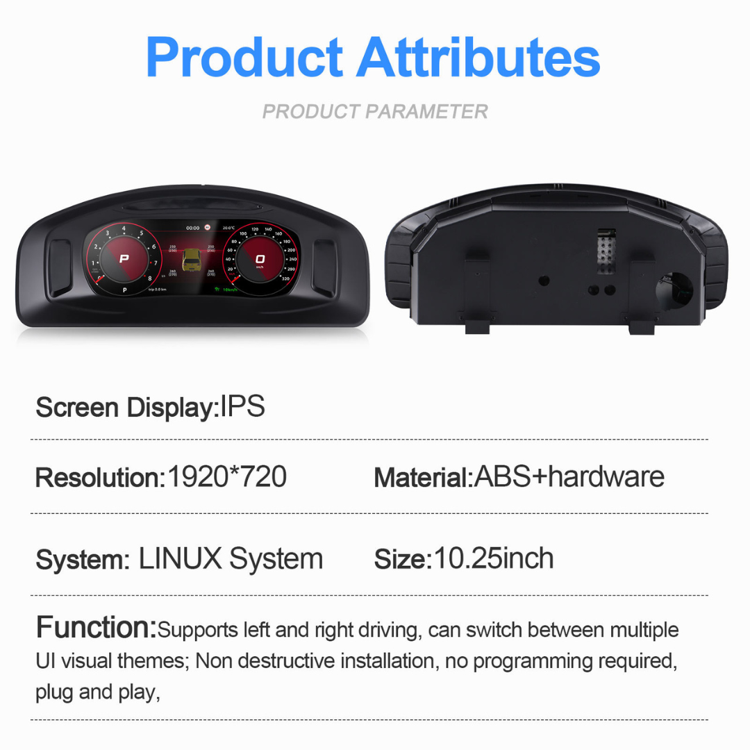 Volkswagen Transporter T5.1 2010-2015 Digital Instrument Cluster – Linux System LCD Dashboard - Pluscenter