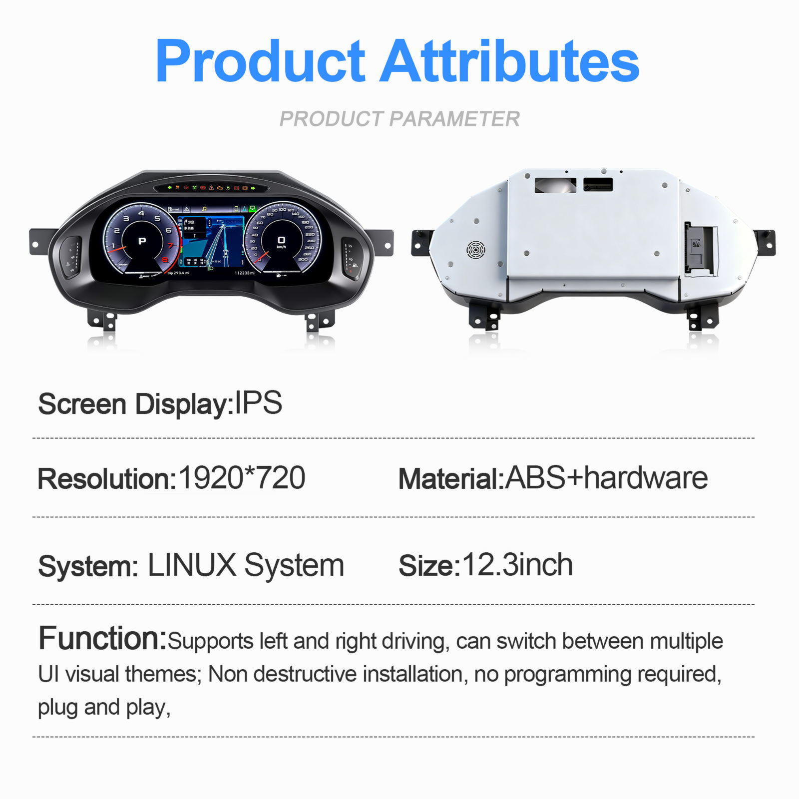 Für BMW | 3 4 Serie | 2012-2020 | F30 F31 F32 F34 F35 F36 F80 F82 | 12,3-Zoll-LCD-Digital-Cluster | Instrumenten-Cockpit-Tachometer | Armaturenbrett-Display 