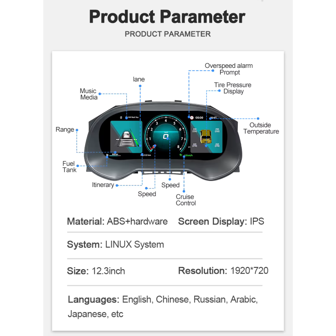 Für BMW | 3 4 Serie | 2012-2020 | F30 F31 F32 F34 F35 F36 F80 F82 | 12,3-Zoll-LCD-Digital-Cluster | Instrumenten-Cockpit-Tachometer | Armaturenbrett-Display 