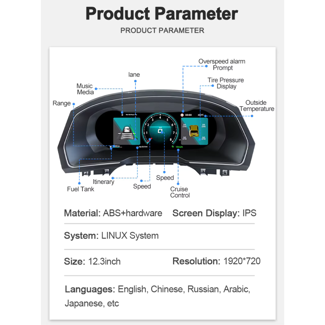 Für BMW | 3 4 Serie | 2012-2020 | F30 F31 F32 F34 F35 F36 F80 F82 | 12,3-Zoll-LCD-Digital-Cluster | Instrumenten-Cockpit-Tachometer | Armaturenbrett-Display 