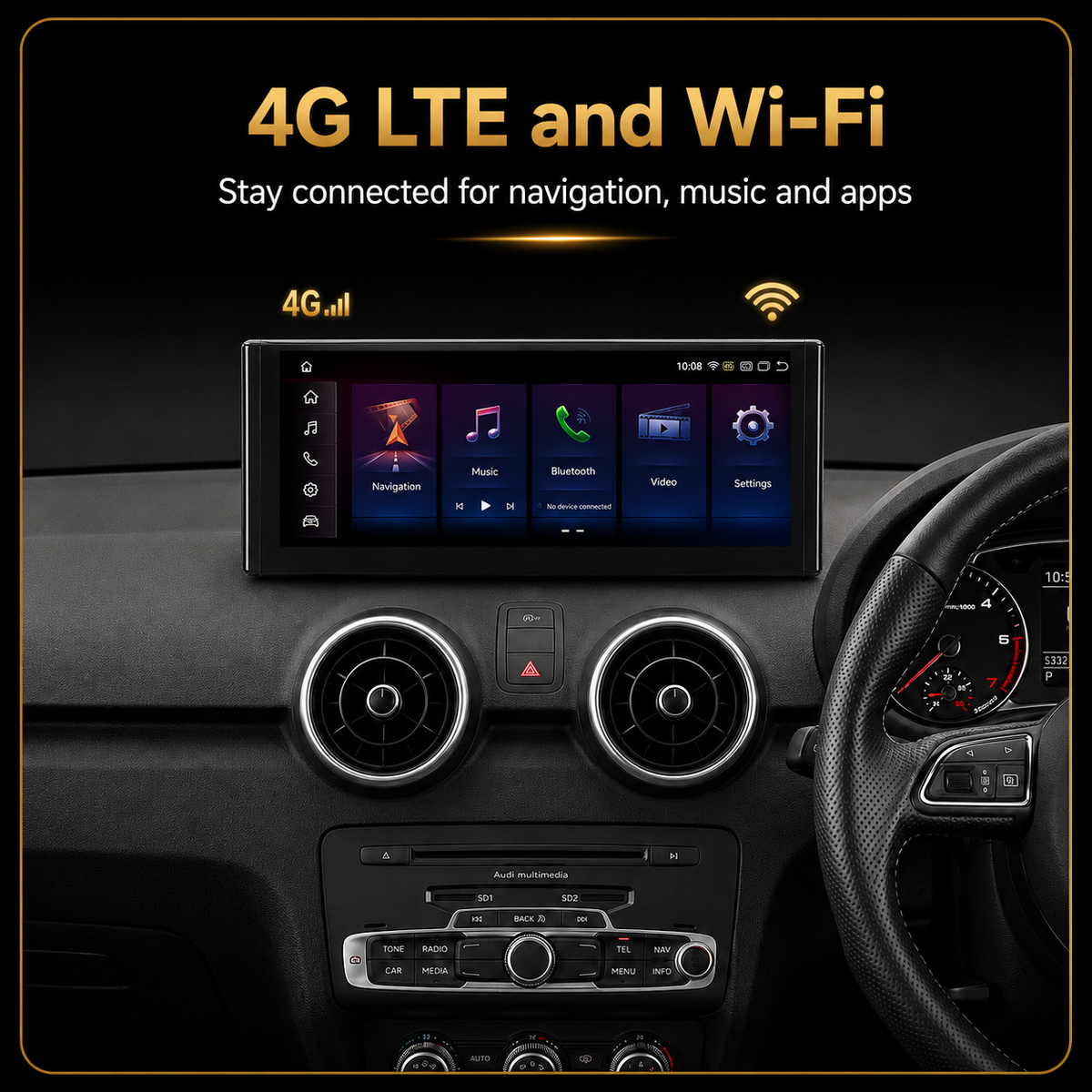 Audi A1 / S1 (2010–2018) Android 15 Autoradio – Kabelloses Apple CarPlay & Android Auto Headunit