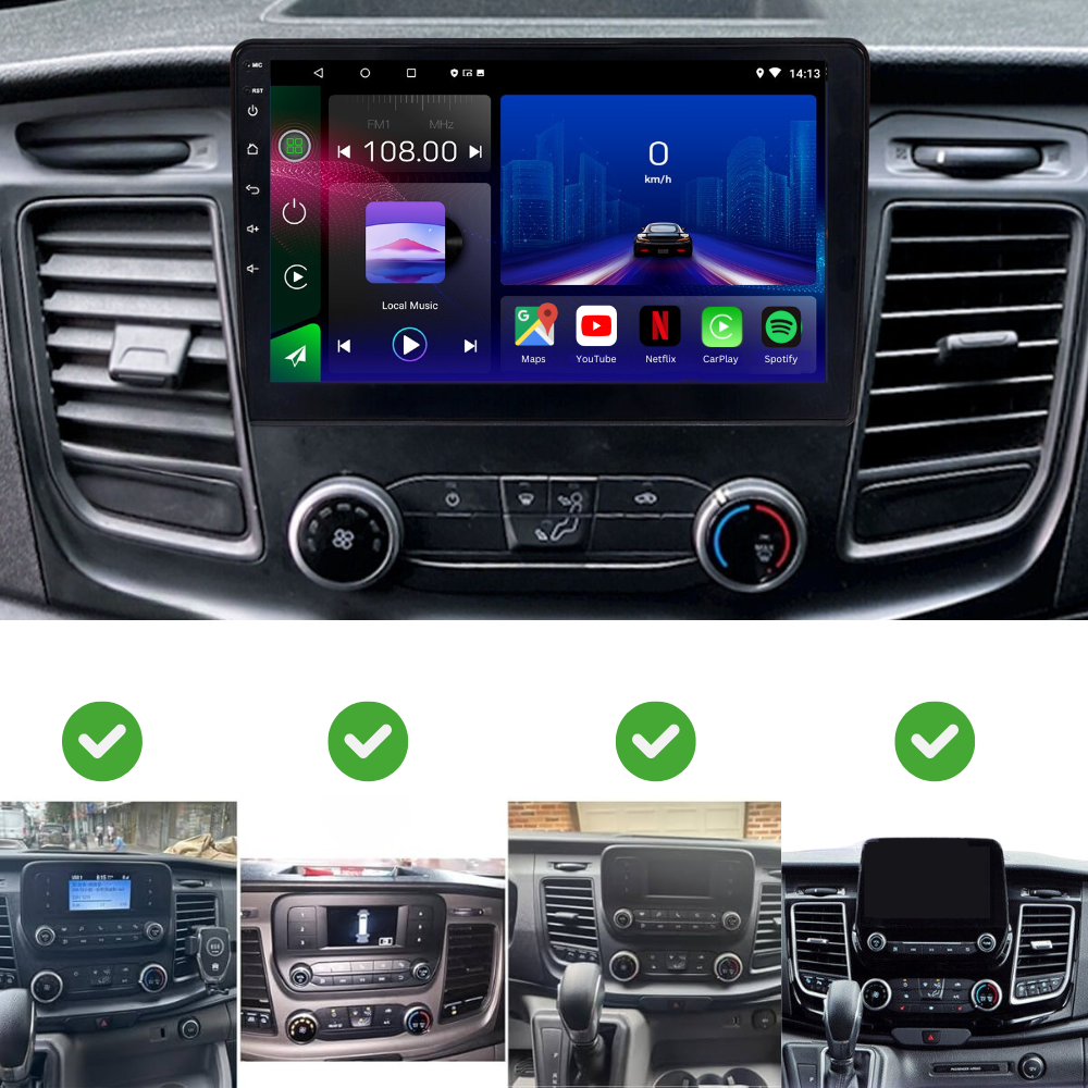 Ford Transit | Custom | Tourneo | 350 | 2013-2018 | Android 13 | Car Stereo | Head Unit - Pluscenter