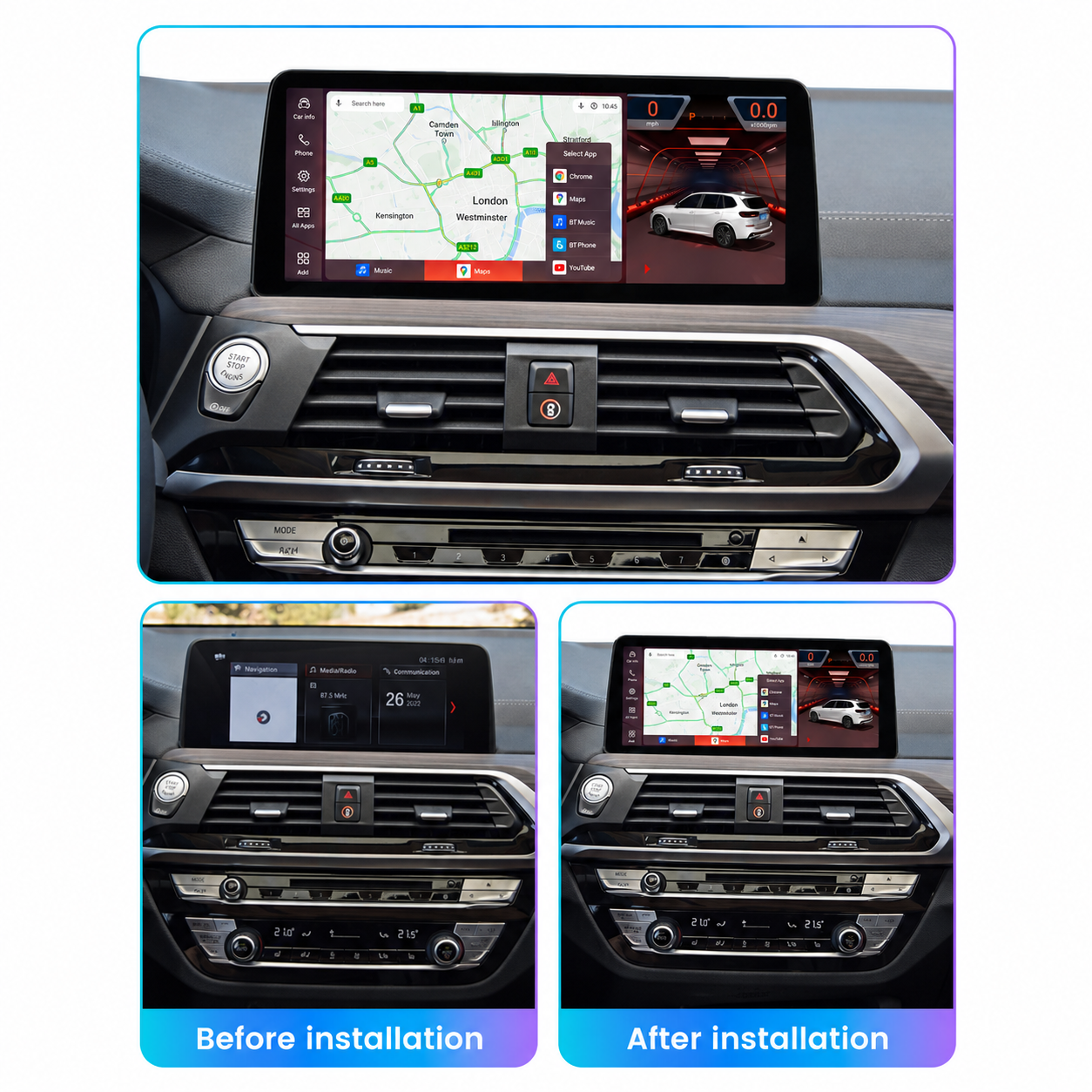 BMW X3 X4 | 2017–2022 | G01 G02 | Android 14 Wireless CarPlay & Android Auto | Autoradio EVO 