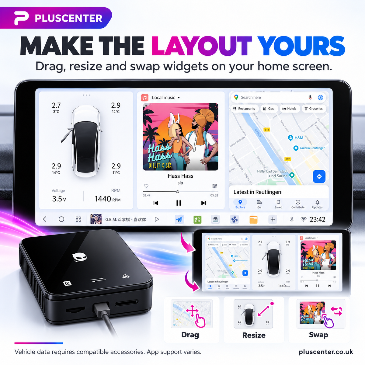 Android 15 AI Box with Wireless Apple CarPlay & Android Auto - Pluscenter