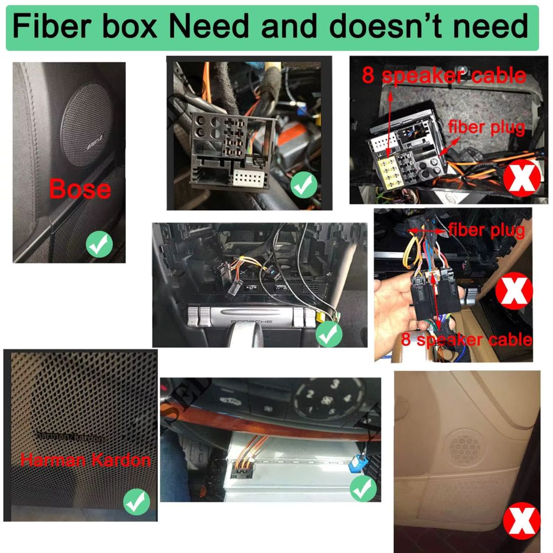 For Audi BMW Mercedes Porsche Aux Optical Fiber Optic Box Decoder Amplifier Adapter