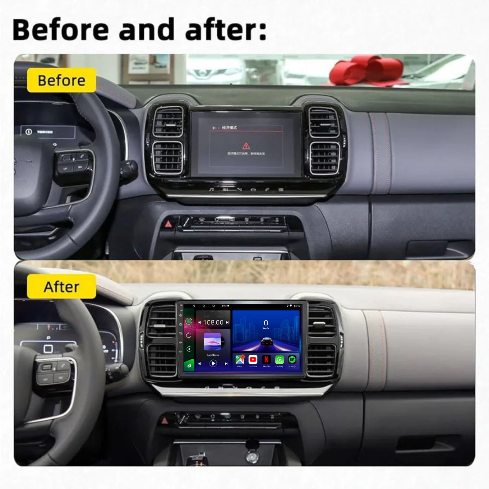 Citroen C5 Aircross 2017-Present Android 14 Car Stereo Head Unit CarPlay Android Auto - Pluscenter