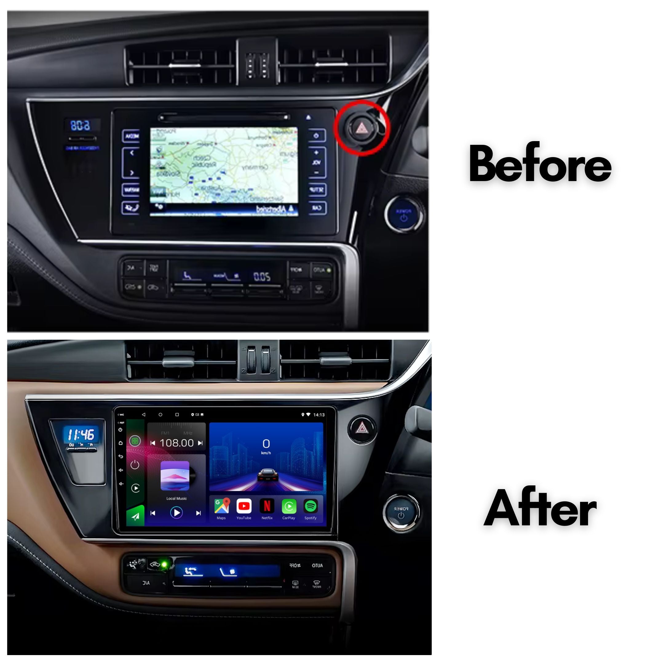 Toyota | Corolla 11 Auris E180 | 2016-2019 | Android 14 | Car Stereo | Head Unit | RHD