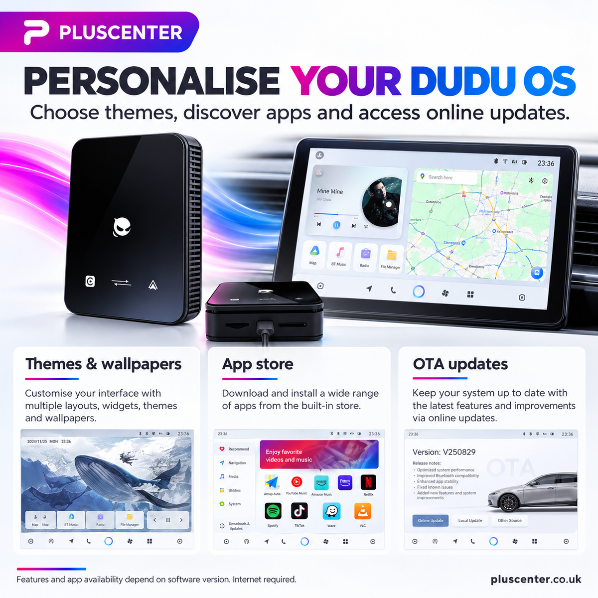 Android 15 AI Box with Wireless Apple CarPlay & Android Auto - Pluscenter