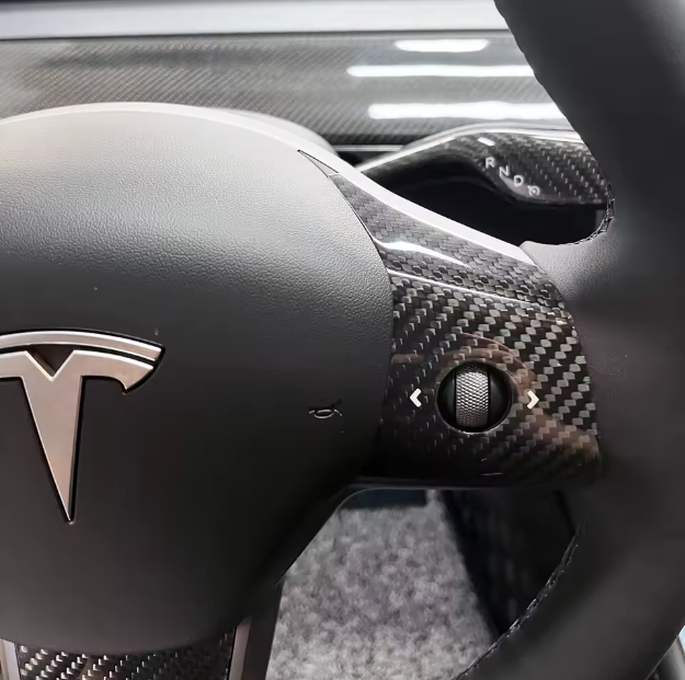 For Tesla 3 | Y Real Carbon Fiber Steering Wheel Cover - Pluscenter