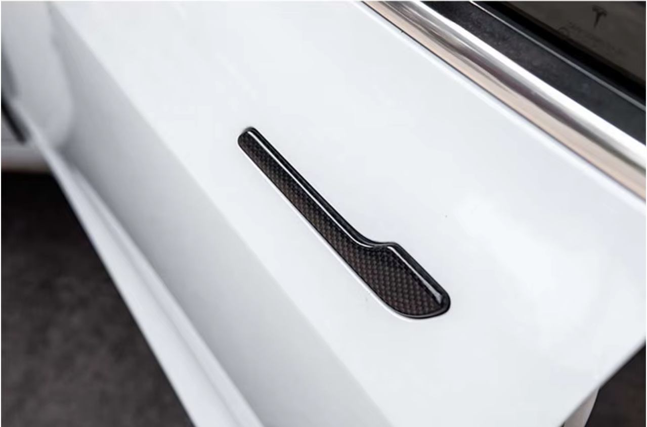 For Tesla 3 | Y Carbon Fiber Door Handle Cover Protector - Pluscenter