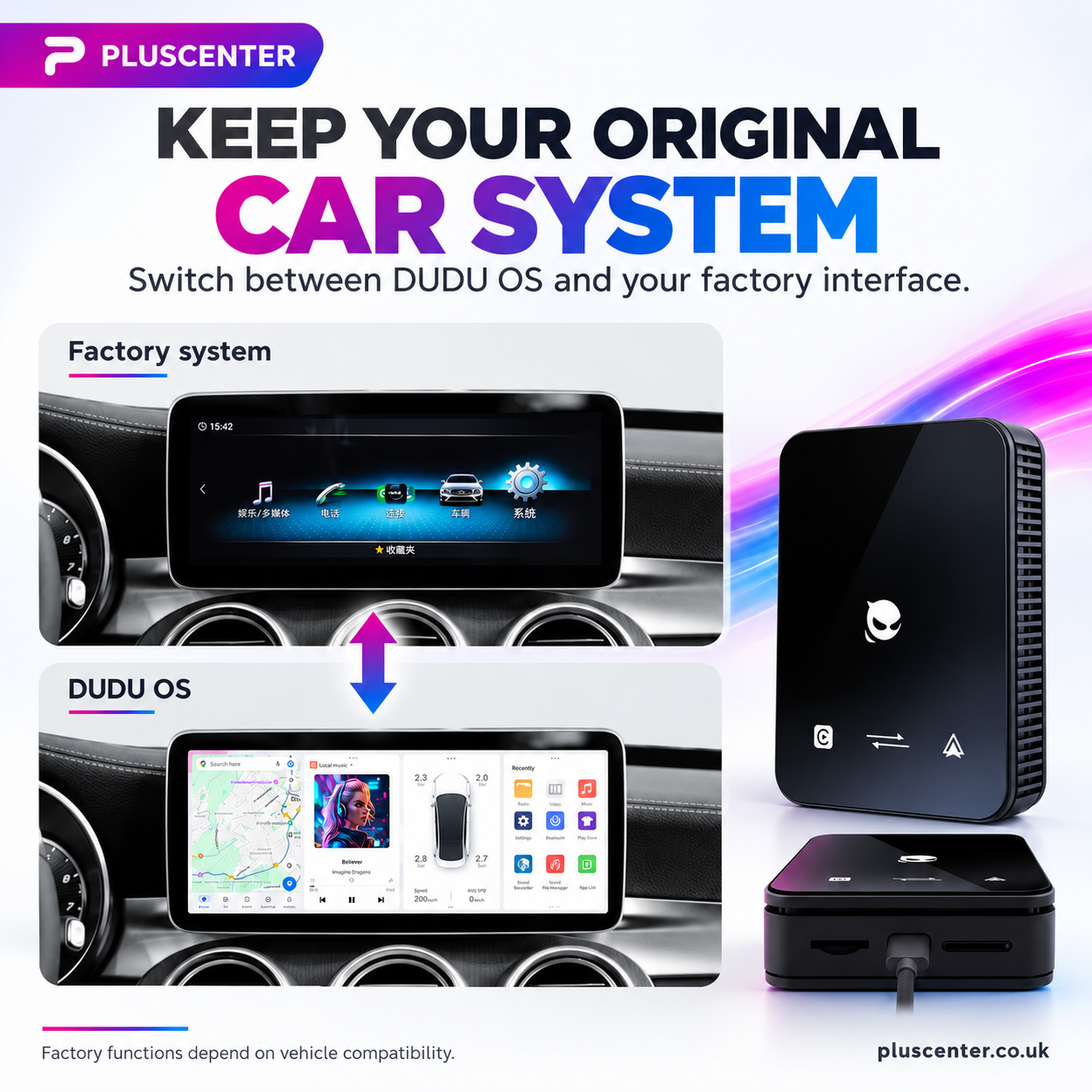Android 15 AI Box with Wireless Apple CarPlay & Android Auto - Pluscenter