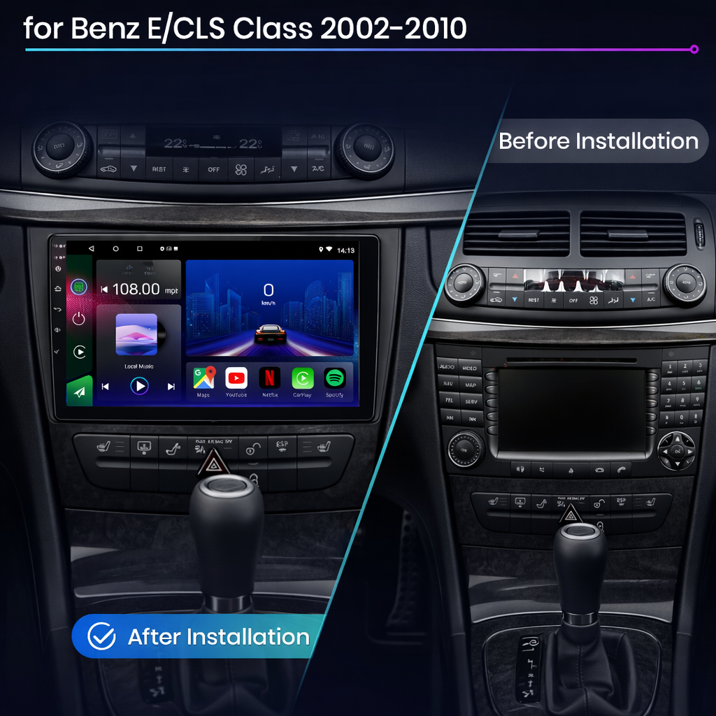 Mercedes E-Class W211 & CLS 2002-2010 Android 15 Car Stereo Head Unit | CarPlay & Android Auto - Pluscenter