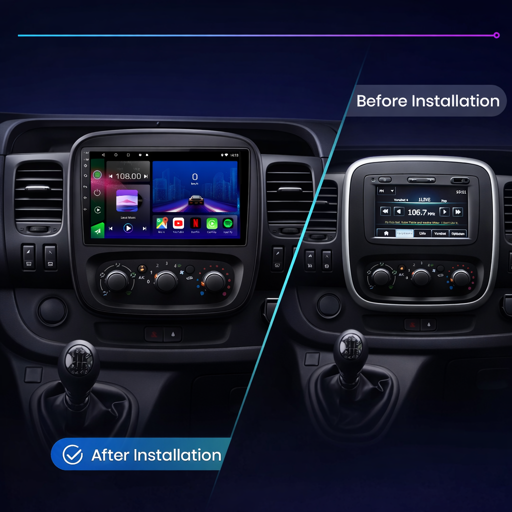 Vauxhall Vivaro & Renault Traffic 2014-2021 Android 15 Car Stereo Head Unit | CarPlay Android Auto - Pluscenter