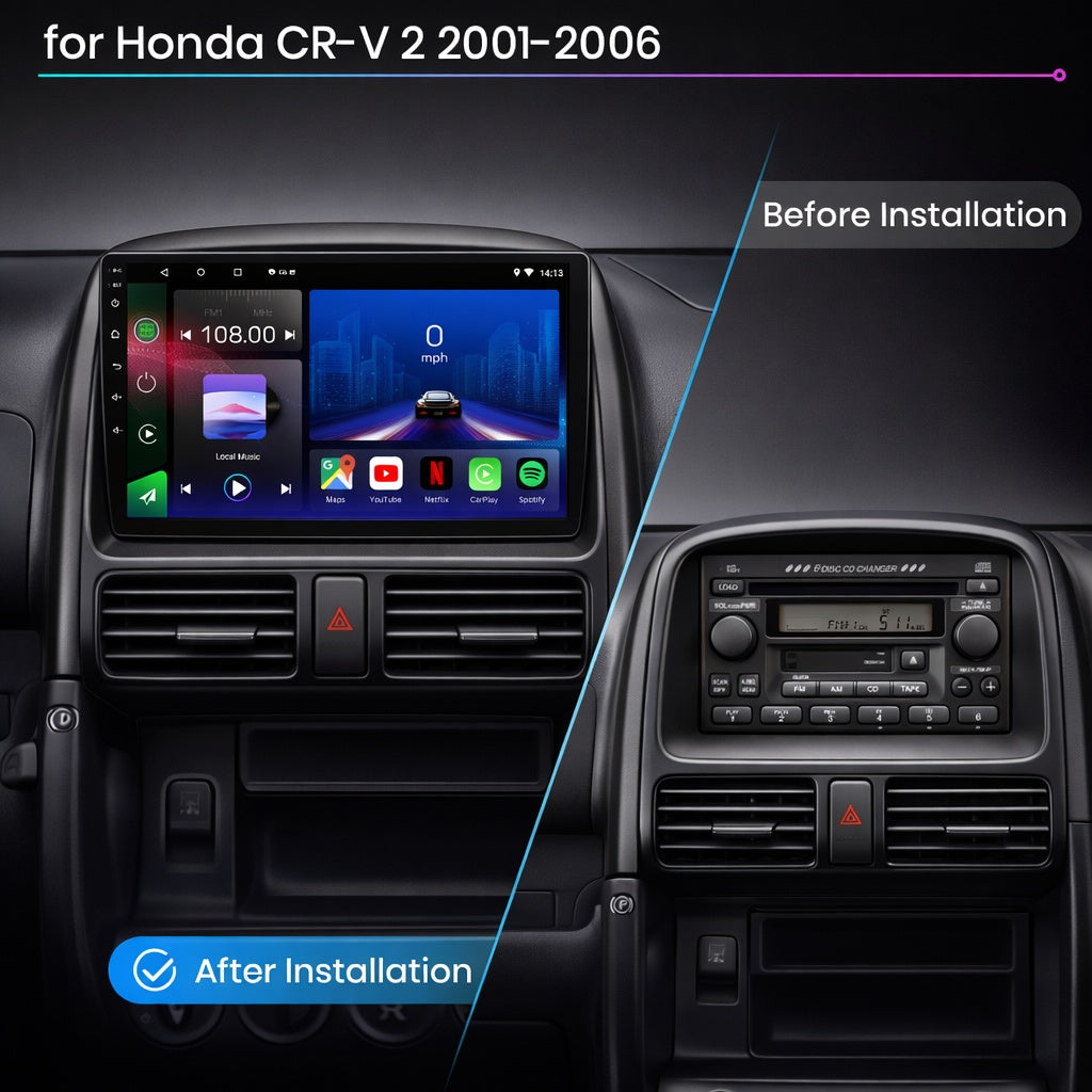 Honda CRV 2001-2006 Android 14 Car Stereo Head Unit CarPlay Android Auto - Pluscenter