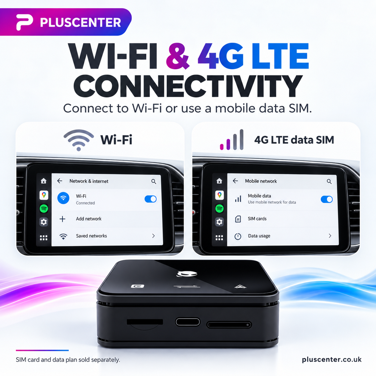 Android 15 AI Box with Wireless Apple CarPlay & Android Auto - Pluscenter