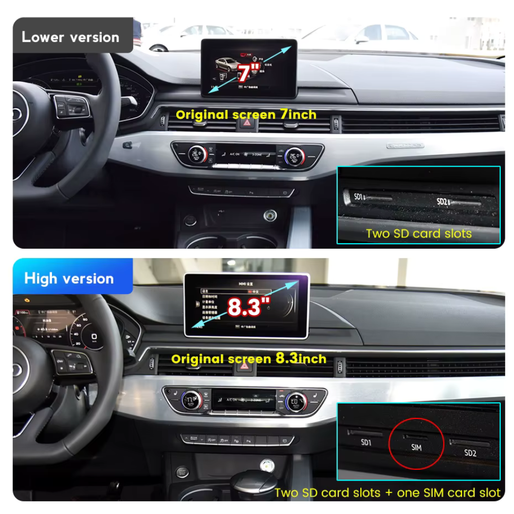 Audi A4 A5 B9 S RS | 2015-2023 | Android 13 Wireless CarPlay & Android Auto | Car Stereo Head Unit RHD - Pluscenter