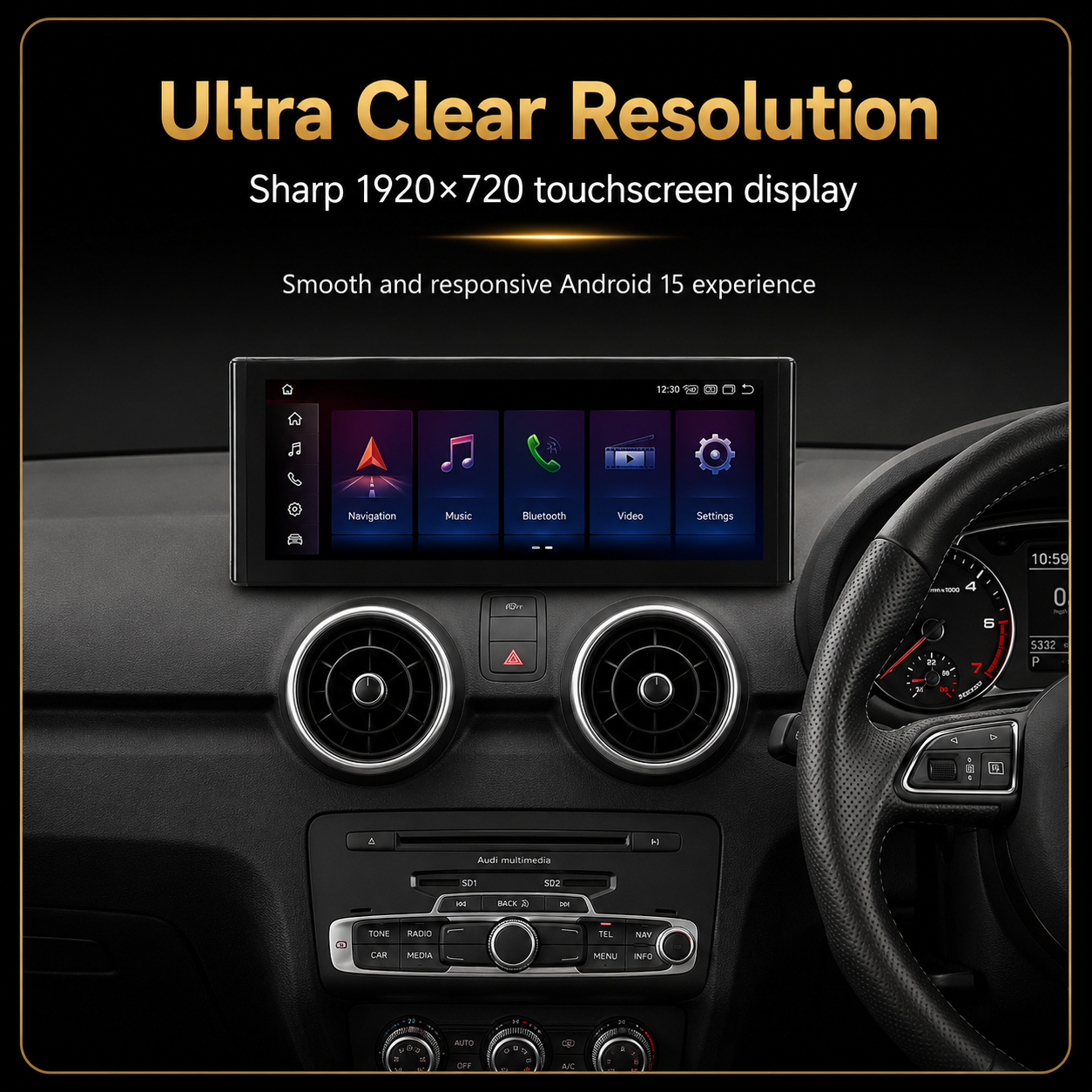 Audi A1 / S1 (2010–2018) Android 15 Autoradio – Kabelloses Apple CarPlay &amp; Android Auto Headunit