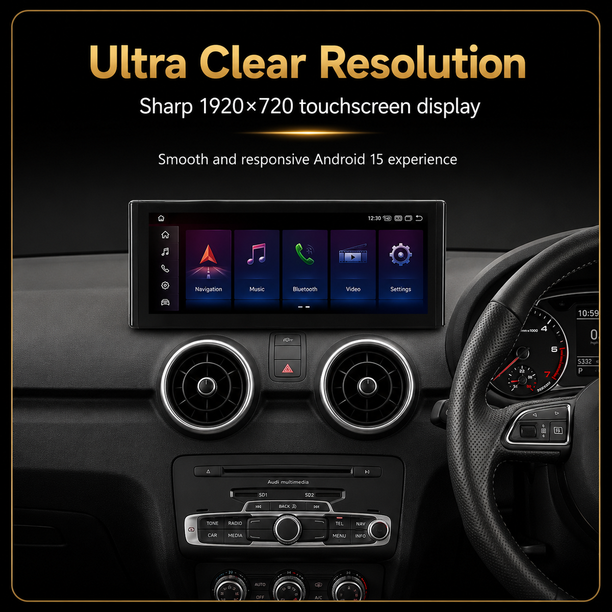 Audi A1 / S1 (2010–2018) Android 15 Autoradio – Kabelloses Apple CarPlay & Android Auto Headunit
