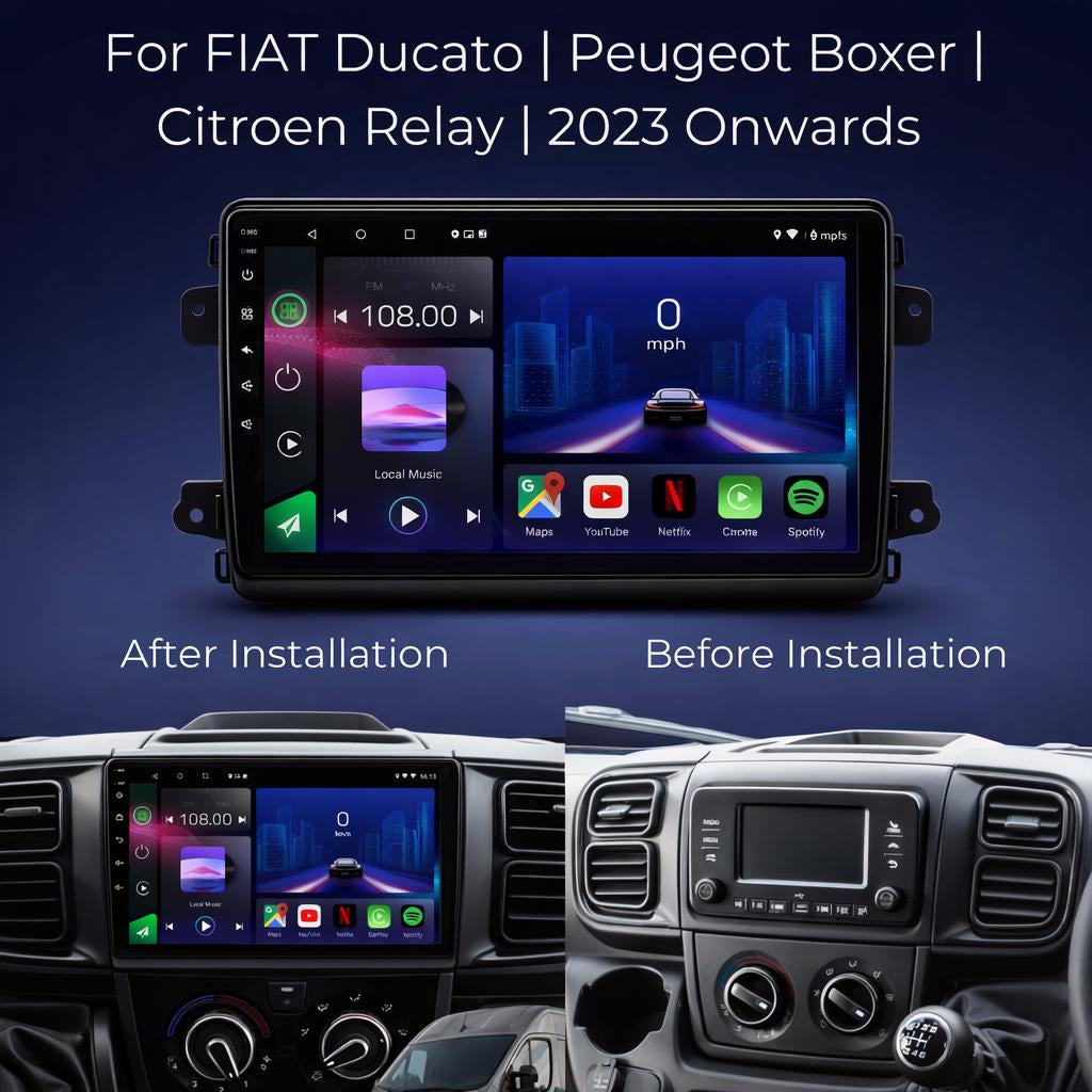 FIAT Ducato | Peugeot Boxer | Citroen Relay | 2023 Onwards | Android 14 | Car Stereo | Head Unit - Pluscenter