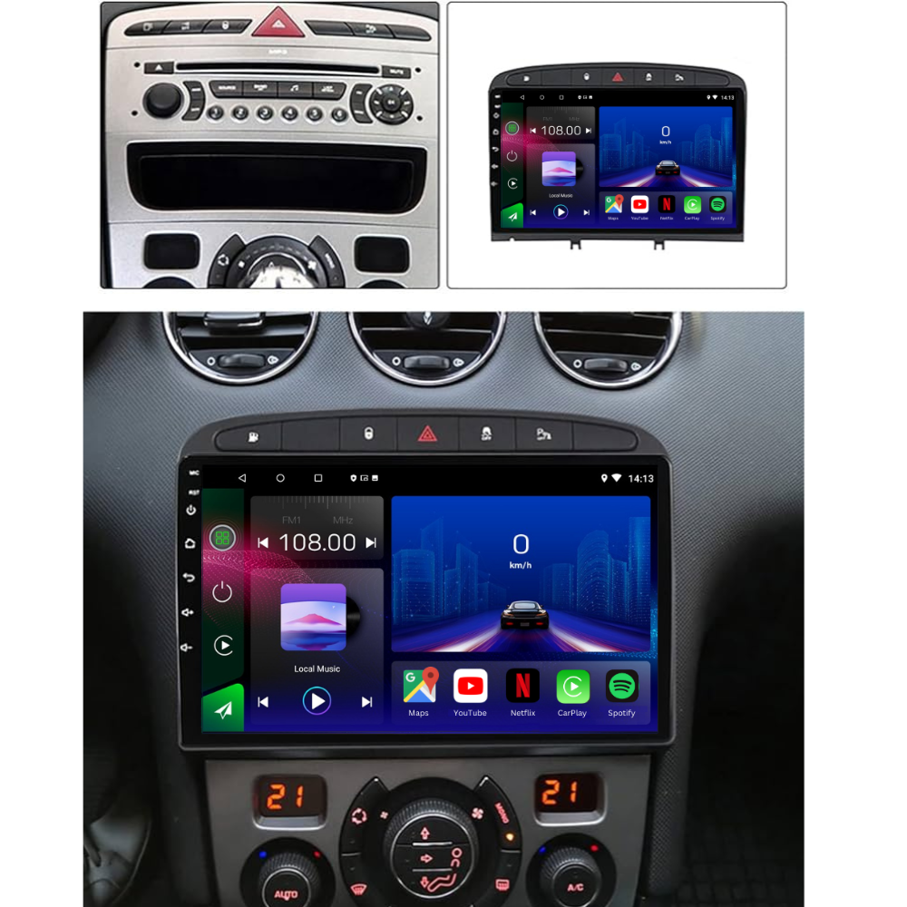 Peugeot | 308 308SW 408 | Android 14 | Car Stereo | Head Unit | 2007-2013 - Pluscenter