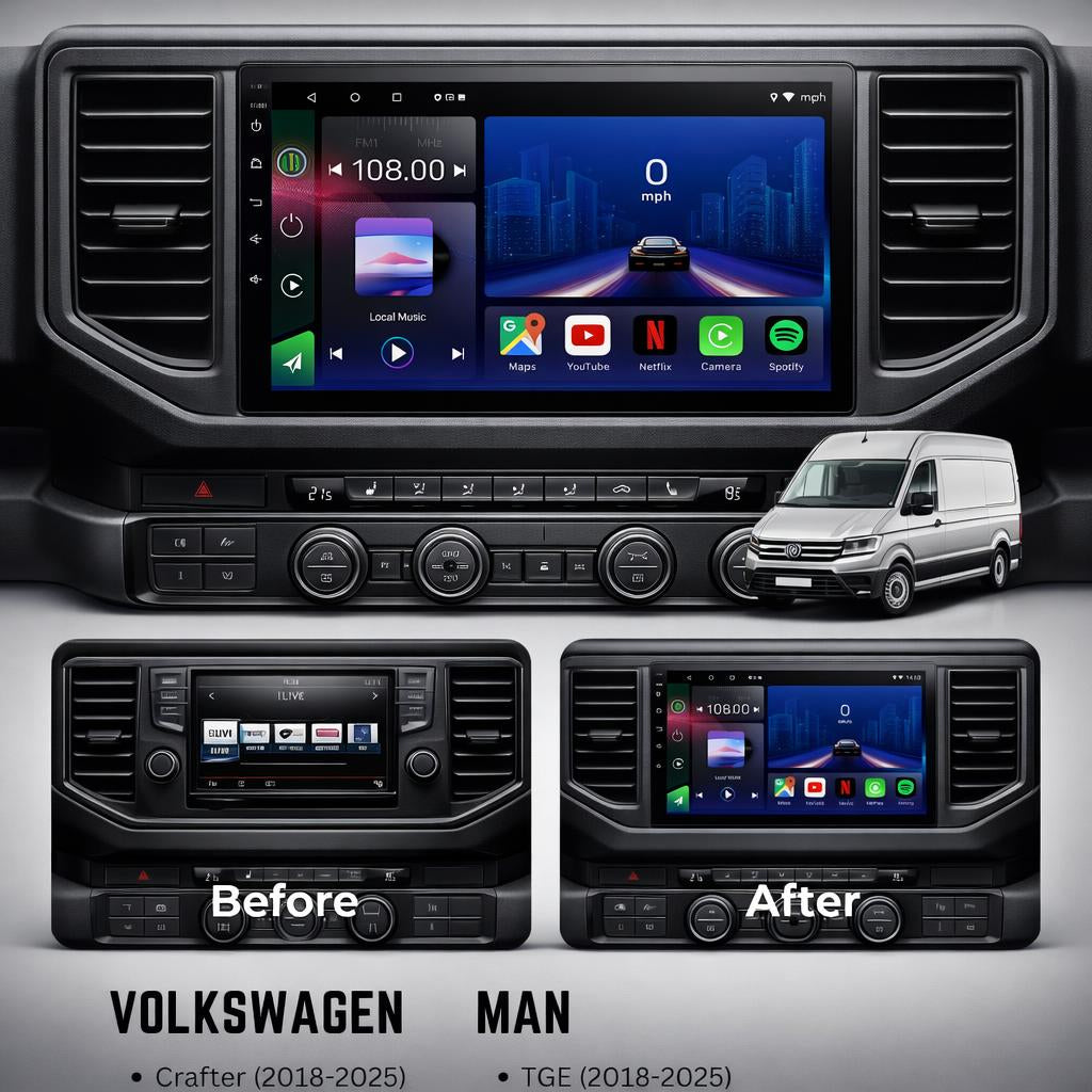 Volkswagen Crafter | MAN TGE | 2018-2025 | Android 14 | Car Stereo | Head Unit - Pluscenter