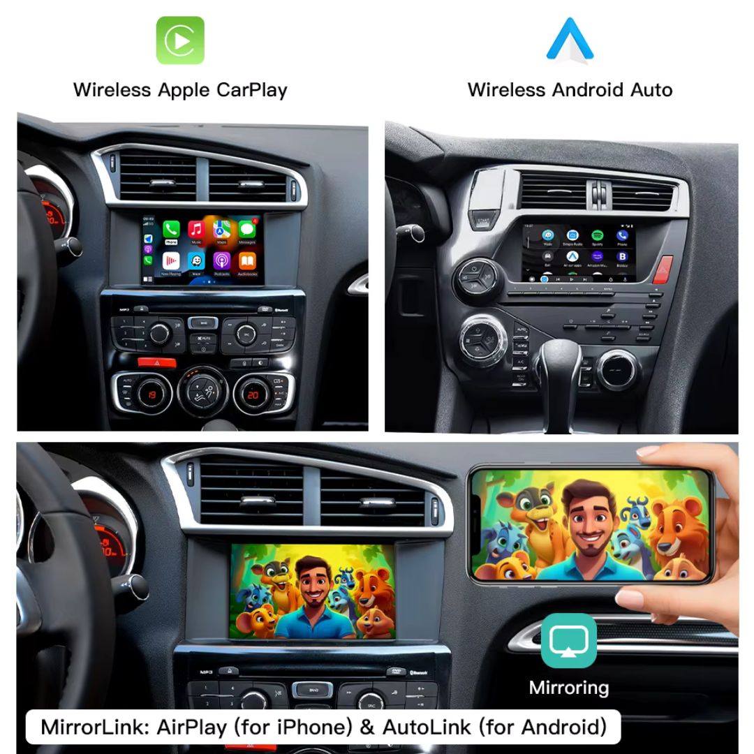 For DS Citroen Peugeot Wireless Apple CarPlay Retrofit Android Auto SMEG&MRN - Pluscenter
