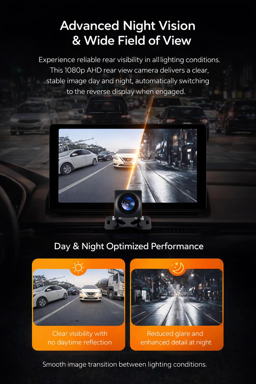 Rear View Back Camera Universal for Android Car Stereos | AHD 1080p Full HD - Pluscenter