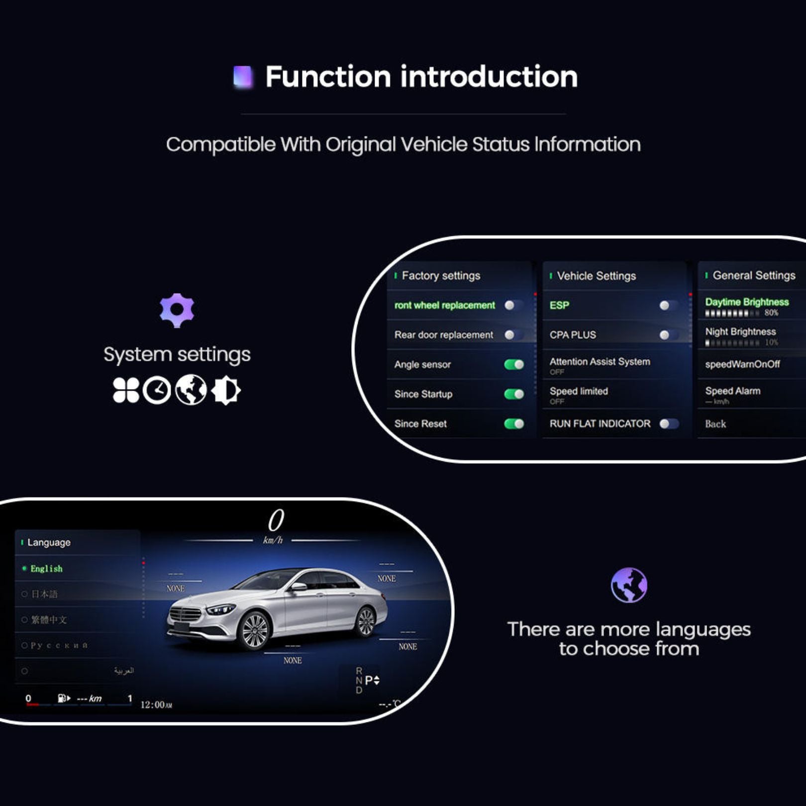 Mercedes-Benz C-Class W205 & GLC X205 Digital Instrument Cluster – Linux System LCD Dashboard (2015–2018) - Pluscenter