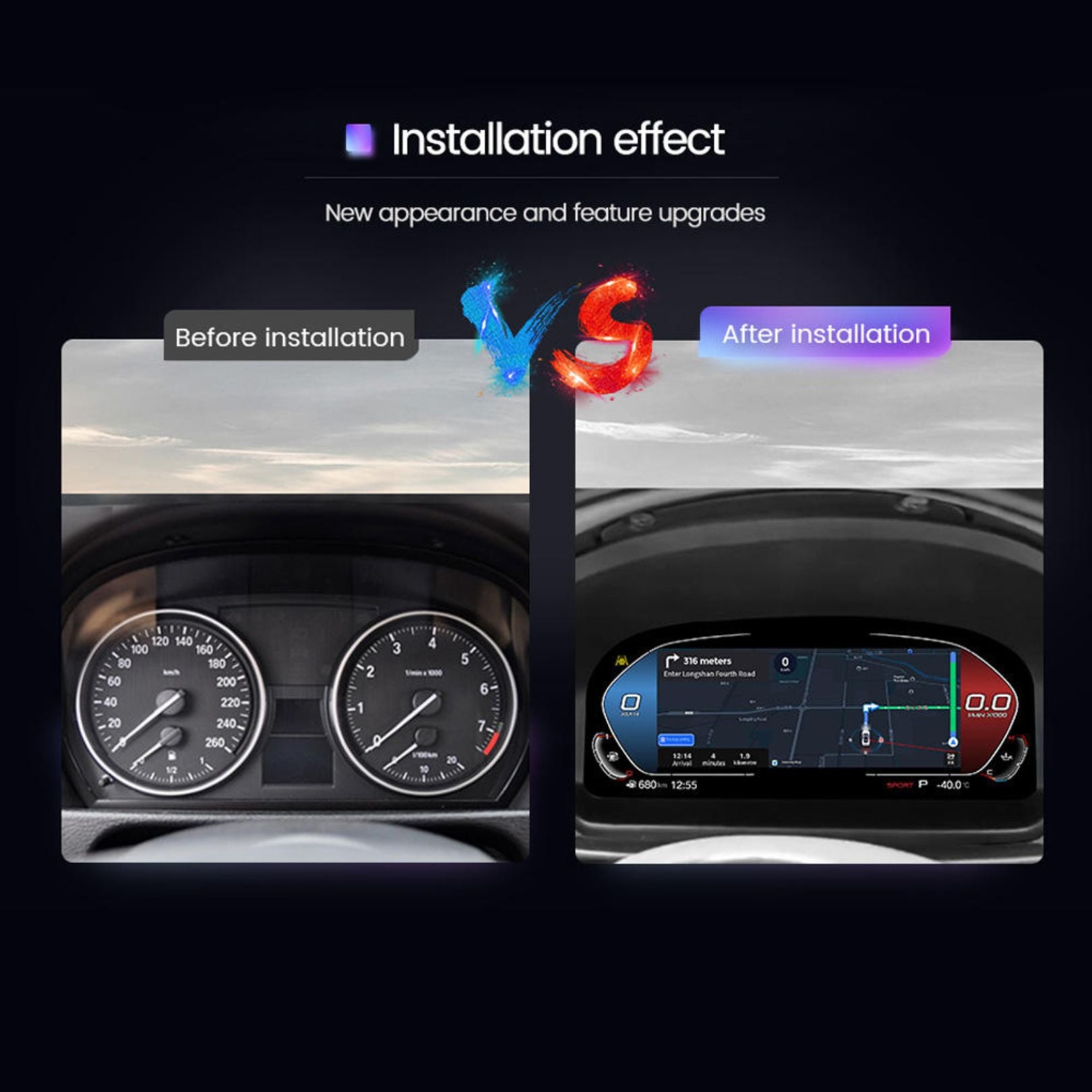 BMW 1 Series E81 / E82 / E87 / E88 11″ Digital Instrument Cluster – LCD Dashboard with CarPlay - Pluscenter