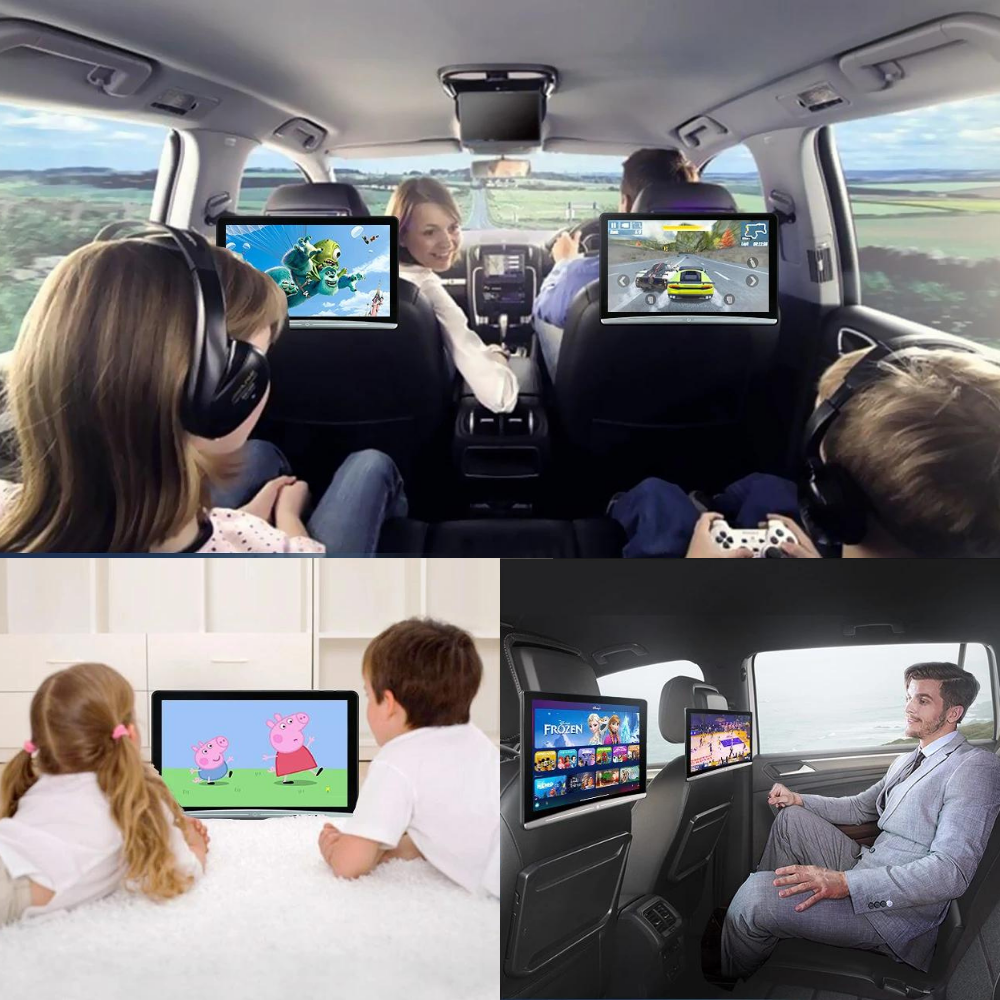 Headrest 13.3inch Android 12 4+64GB Screen 4K Car Monitor Multifunction Tablet Touch Screen Display - Pluscenter
